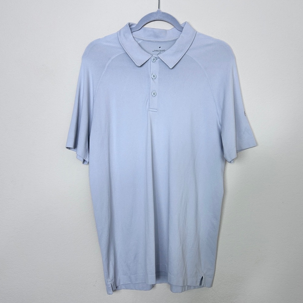 FABLETICS Cotten Blend Men’s Large Grey Short Sleeve Polo